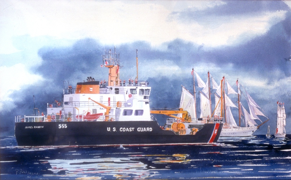 US Coast Guard Art Program 2001 Collection, Ob ID # 200111OpSail 2000, Baltimore by Pam Pahl