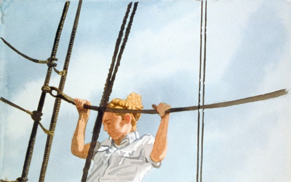 US Coast Guard Art Program 2001 Collection, Ob ID # 200151, &quot;Cadet Aloft,&quot;  Linda Norton (51 of 61)