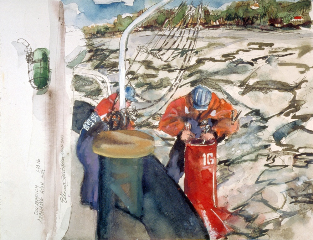 US Coast Guard Art Program 2001 Collection, Ob ID # 200161, &quot;Repairing Aids to Navigation,&quot; Elisse Goldstein (61 of 61)