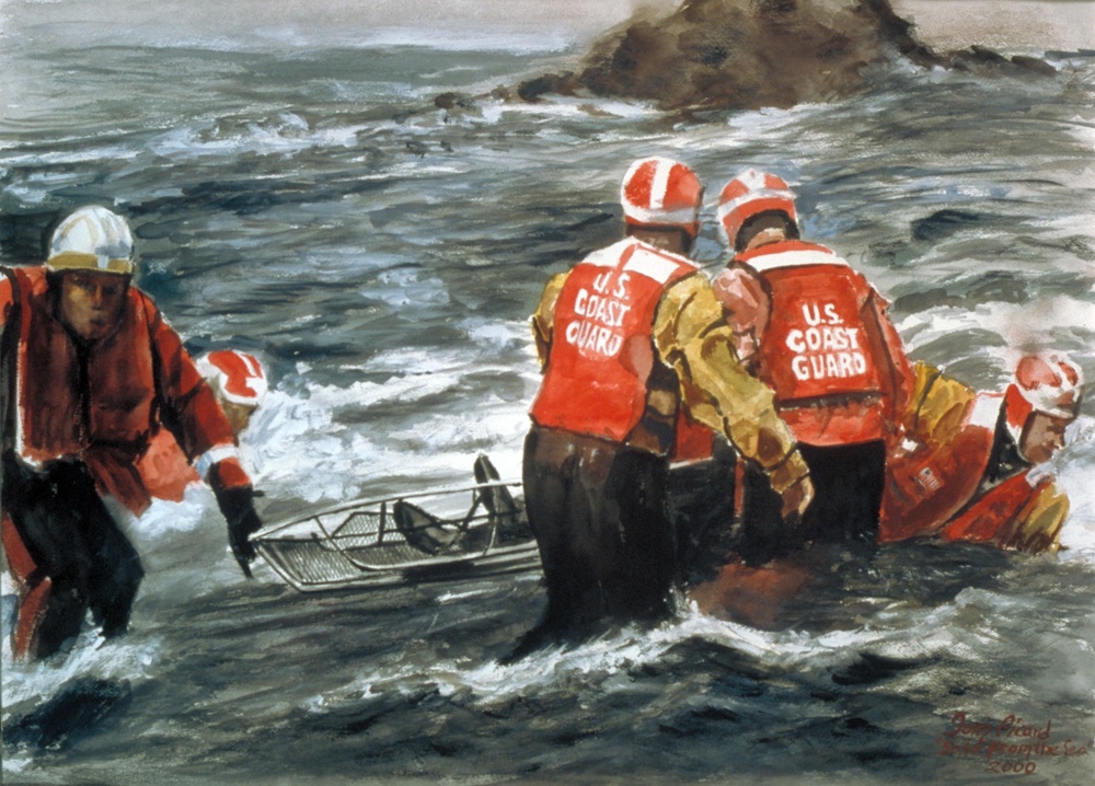 US Coast Guard Art Program 2000 Collection, Ob ID # 200027, &quot;Safe from the Sea,&quot; Thomas Picard (27 of 65)