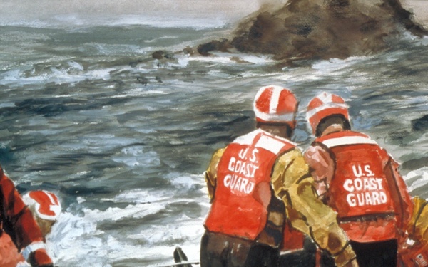 US Coast Guard Art Program 2000 Collection, Ob ID # 200027, "Safe from the Sea," Thomas Picard (27 of 65)