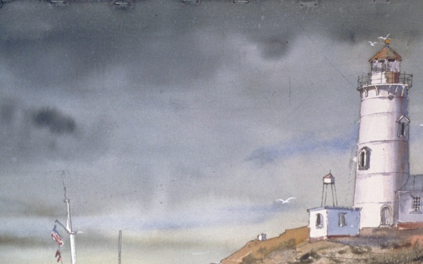US Coast Guard Art Program 2000 Collection, Ob ID # 200046, "Coast Guard and Lighthouse," Thomas Johnson (46 of 65)