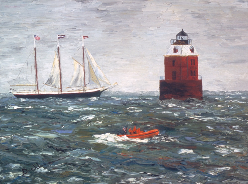 US Coast Guard Art Program 2000 Collection, Ob ID # 200045, "Small Craft Warnings," Christine Diehlmann (45 of 65)
