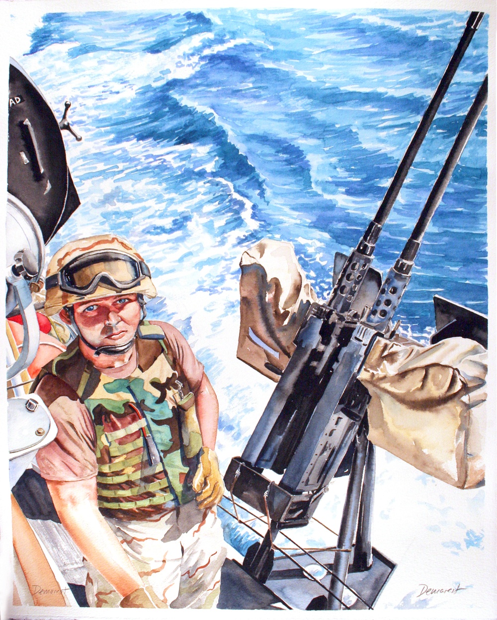 US Coast Guard Art Program 2007 Collection, Ob ID # 200706, &quot;Gunners Mate,&quot; Chris Demarest (6 of 9)