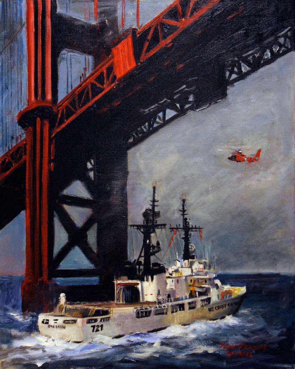 US Coast Guard Art Program 2006 Collection, Ob ID # 200616, &quot;San Francisco Bridge-surveillance,&quot; Thomas Picard (16 of 20)