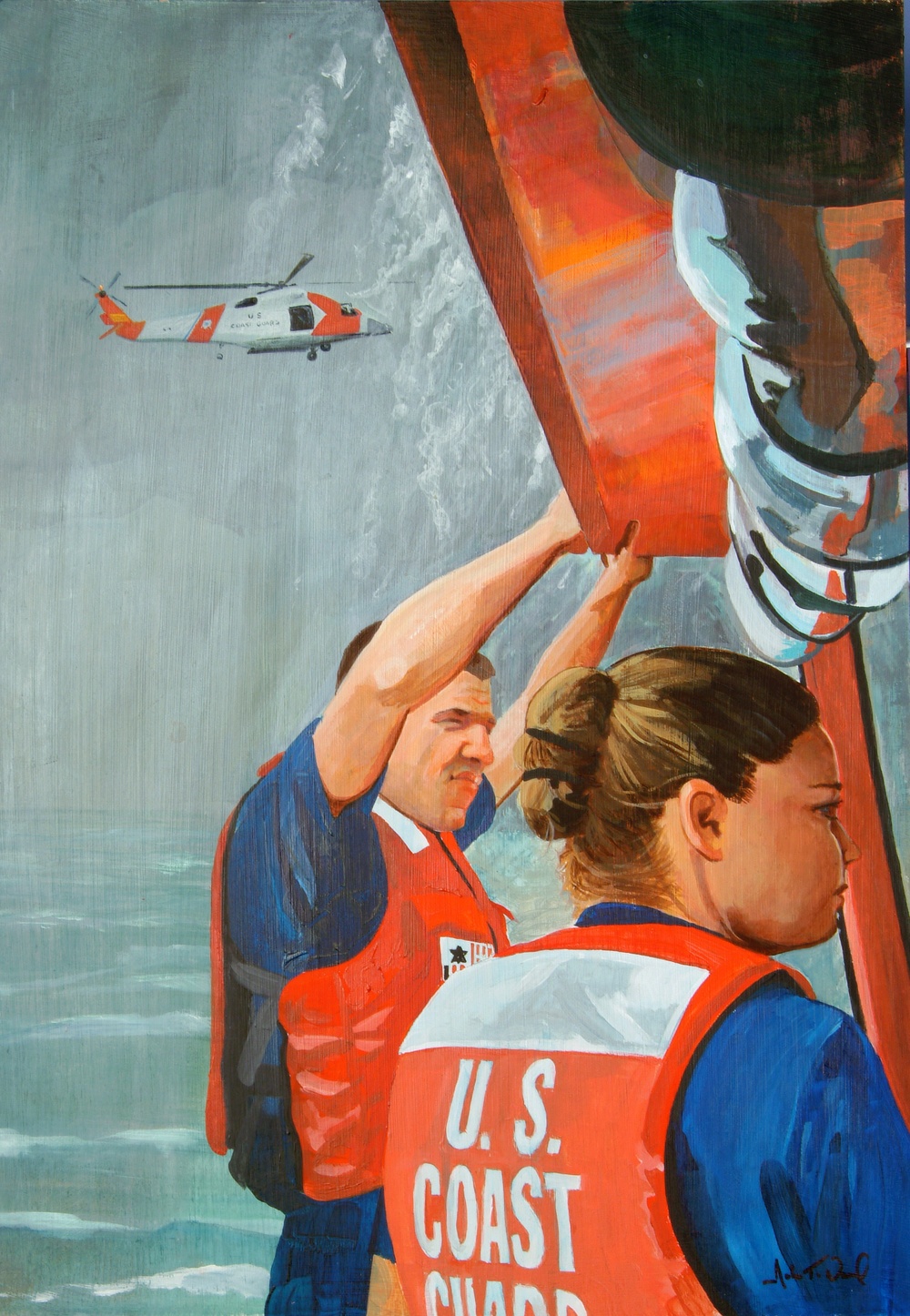 US Coast Guard Art Program 2004 Collection, Ob ID # 200414, &quot;Stormy Rescue,&quot; John Ward (14 0f 39)