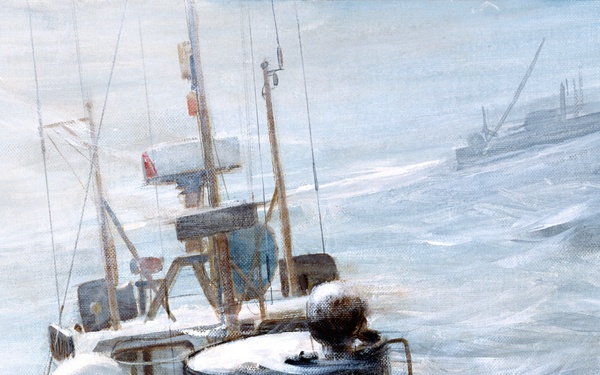 USCGC Bollard Braving the Snow Storm by Tony Capone