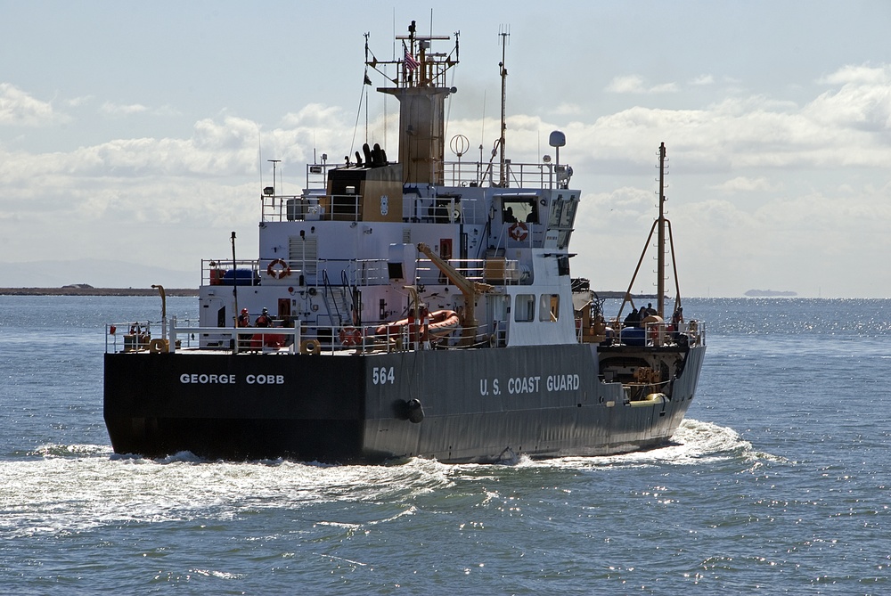 Coast Guard Cutter George Cobb Sails In San Francisco Bay