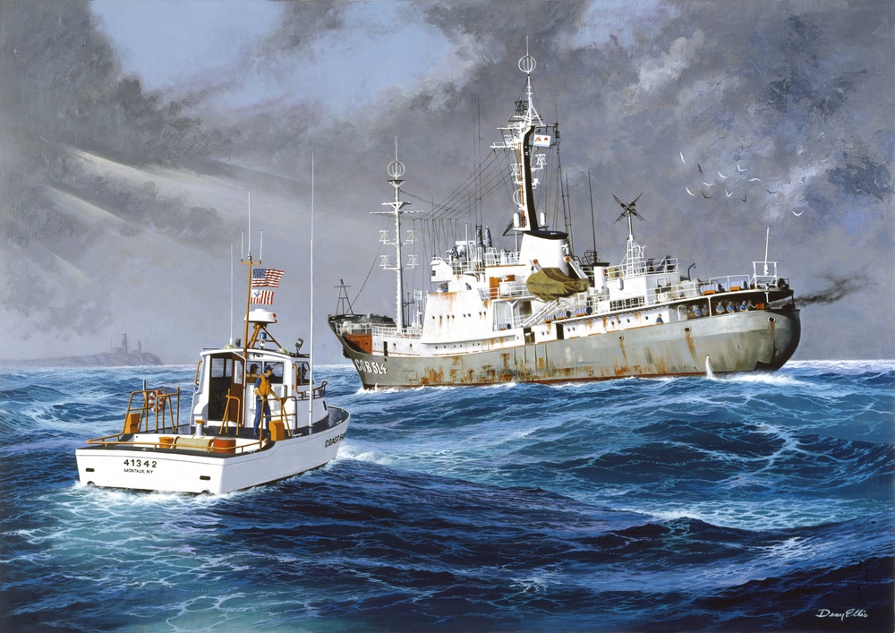 USCG Intercept of Soviet Surveillance Ship off Montauk Point by Dean Ellis