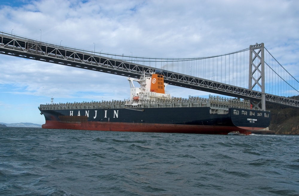 Cosco Busan leaves Bay Area