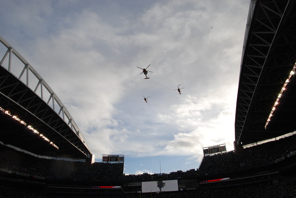 Coast Guard Seattle Seahawks flyover
