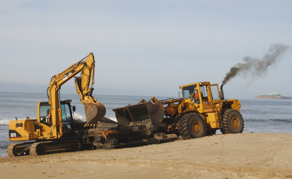 Bay Bridge Fender removed from Half Moon Bay