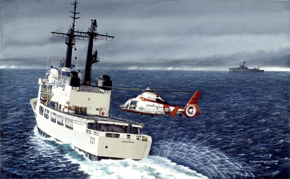 USCGC Gallatin on Patrol by George Schoenberger