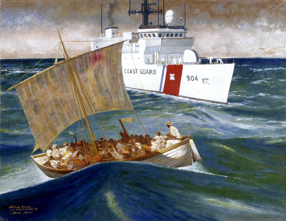 USCGC Northland Rescues Haitians by Herb Mott (ID # 90230)