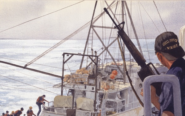 Getting Aboard from USCGC Ocracoke by Ferdinand Petrie (ID #  90233)