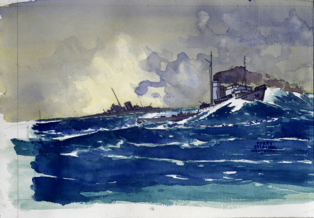 USCGC Alexander Hamilton, Torpedoed off Reykjavik, Iceland by Perry Stirling (ID #  90364)