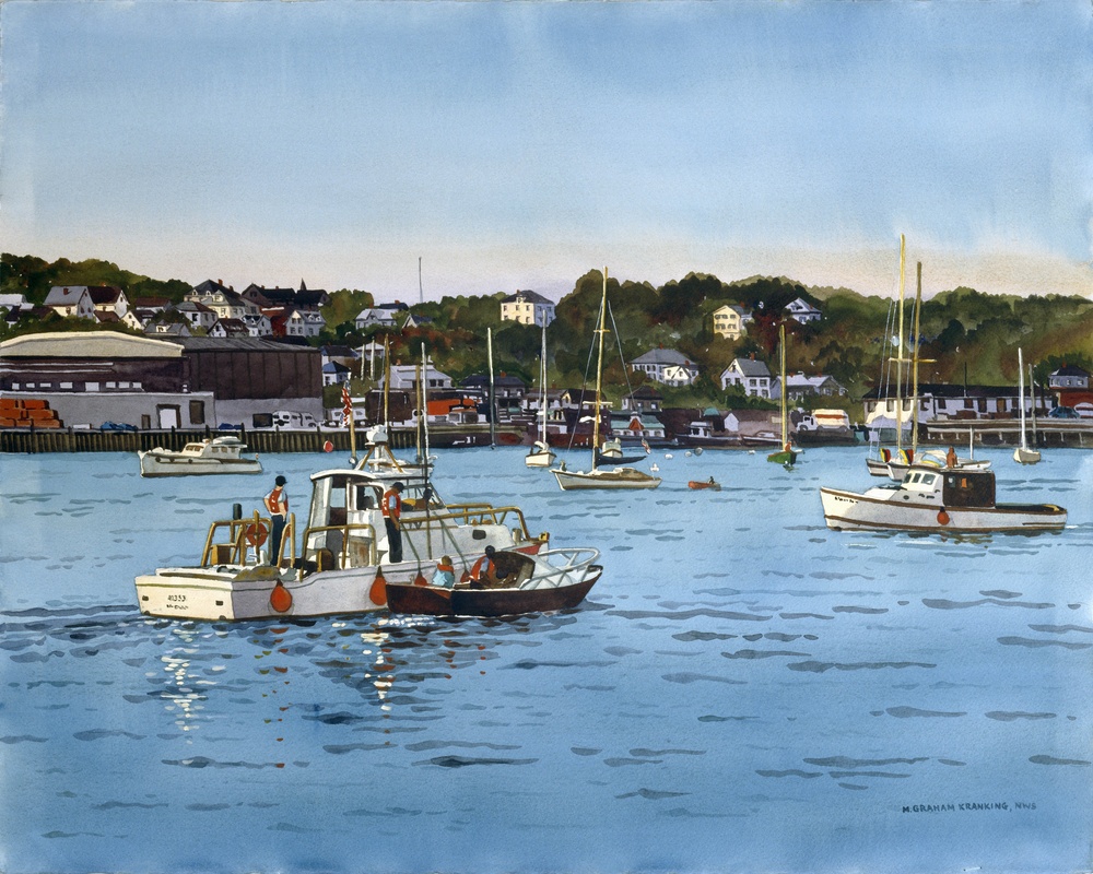 Coast Guard Assist:  Alongside Tow, Gloucester Harbor, Mass. by Margaret Graham Kranking