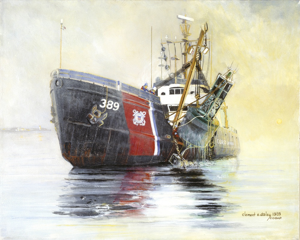 USCGC Bittersweet Working a Buoy by Clement Daley