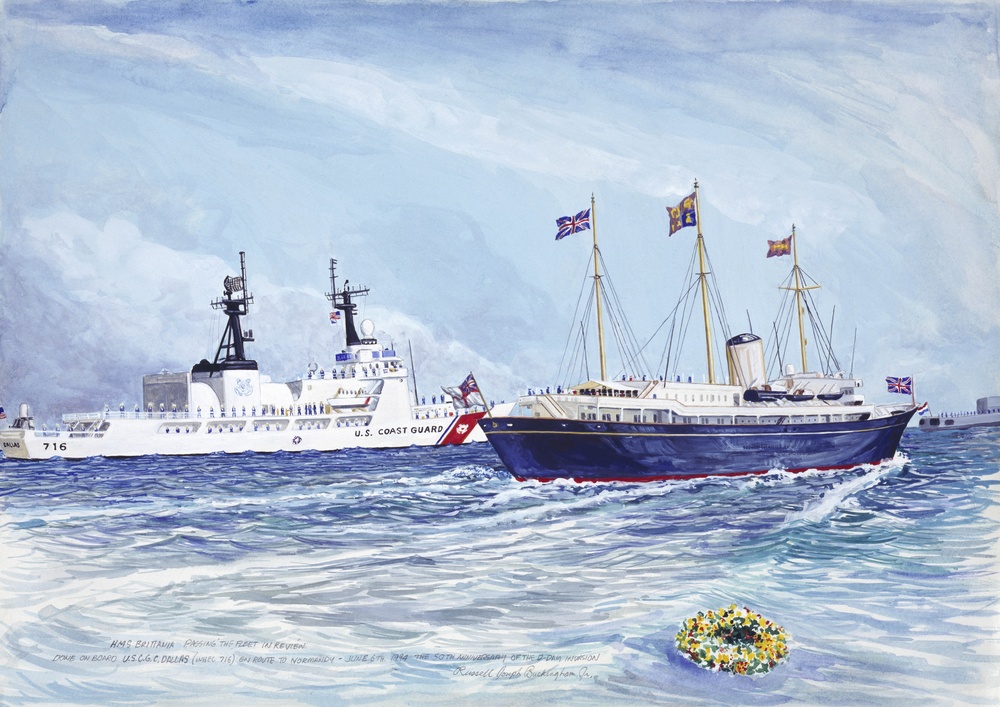 USCGC Dallas at Normandy by Russel Joseph Buckingham