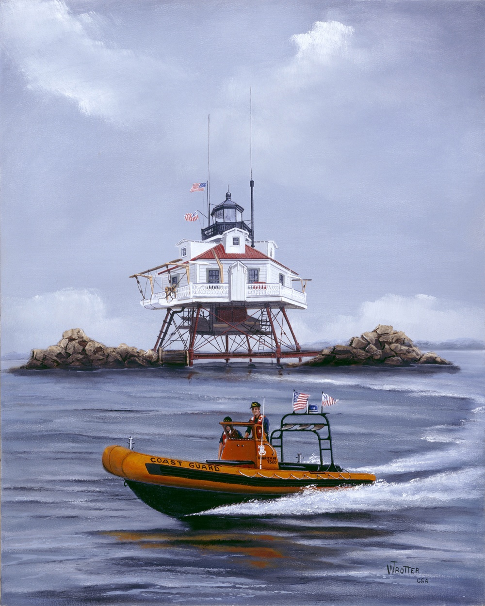 Leaving Thomas Point Lighthouse by William Trotter