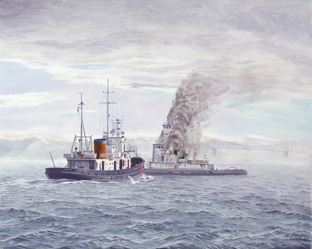 USCGC Mahoning Fights Fire by William Kusche