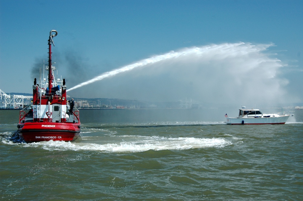 Fire drill on San Francisco Bay