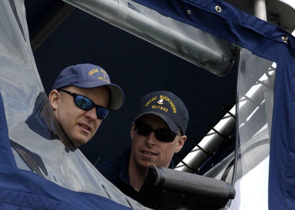 Coast Guard Cutter Buckthorn skipper oversees buoy operations