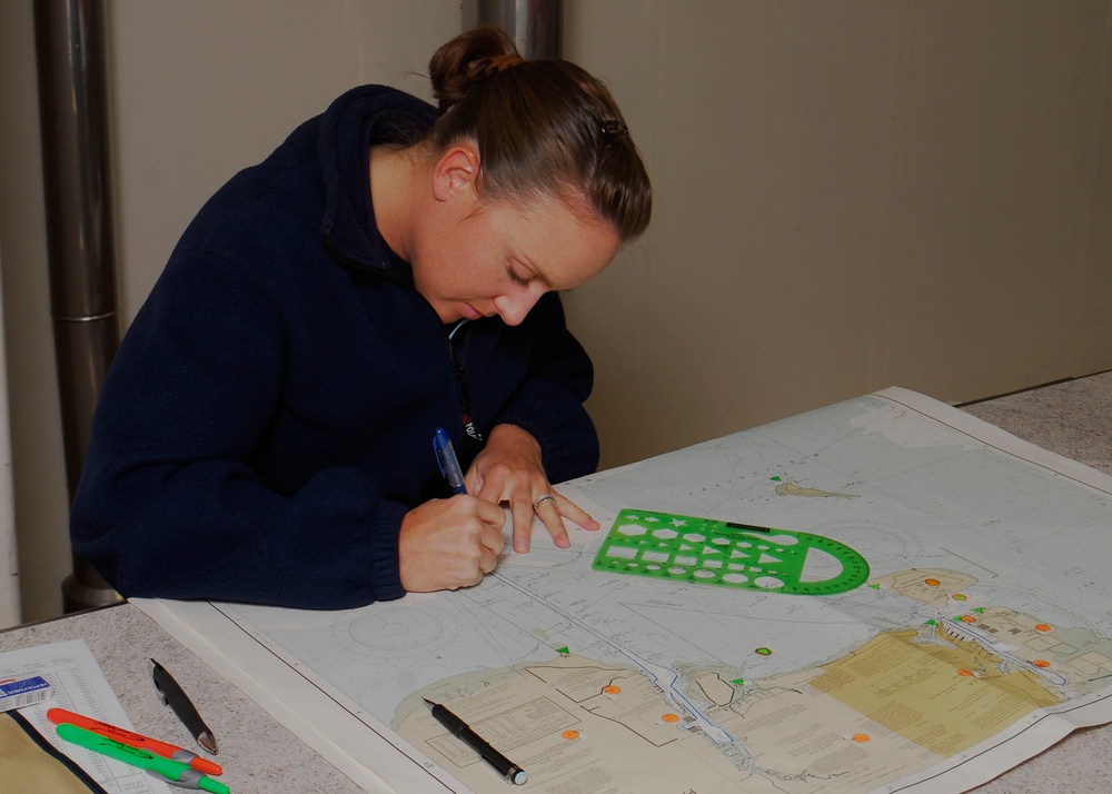 Plotting navigation waypoints on a chart