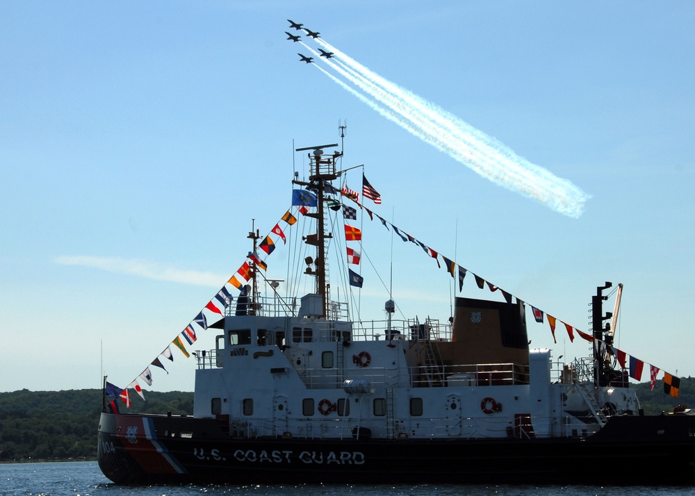 Blue Angels pass over CGC Biiscayne Bay