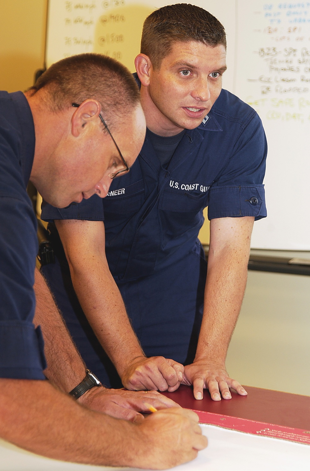Members of the IMT prepare a brief during response to Hurricane Dolly