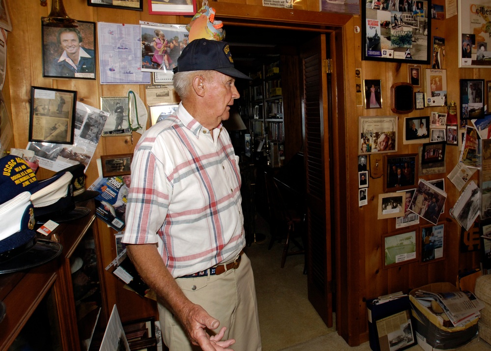 COAST GUARD FANATIC SHOWS OFF MEMORABILIA