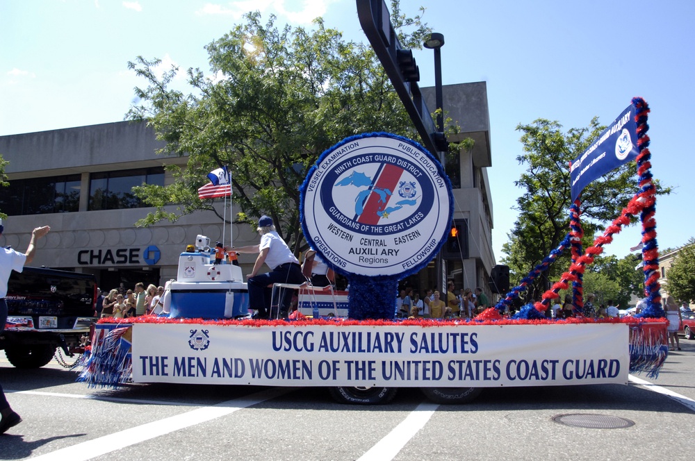 COAST GUARD AUXILIARY ON FLOAT DURING PARADE