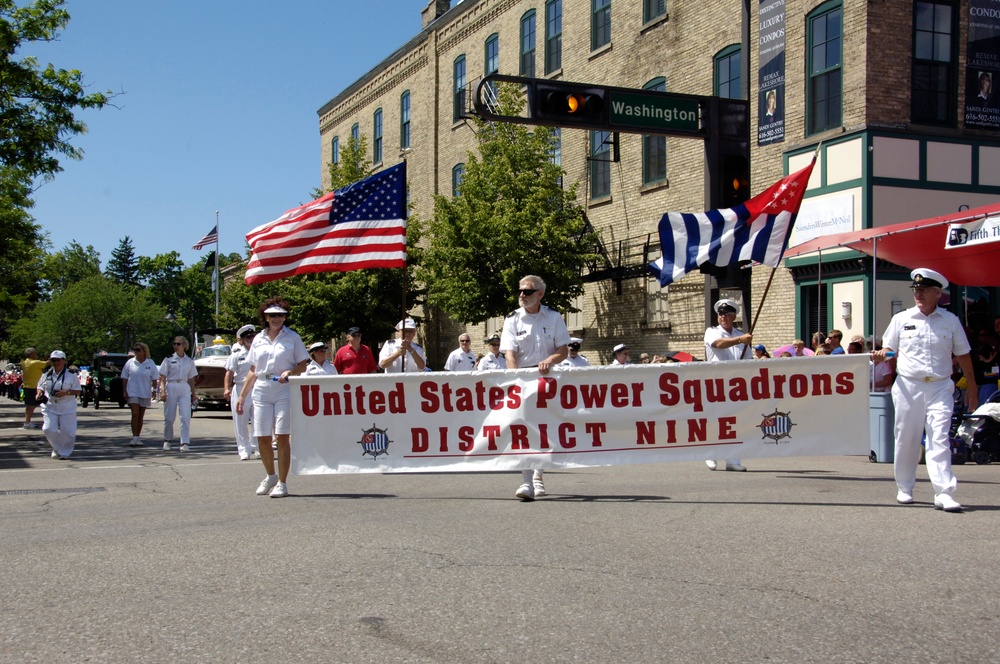 POWER SQUADRONS WITH BANNER AT COAST GUARD FESTIVAL