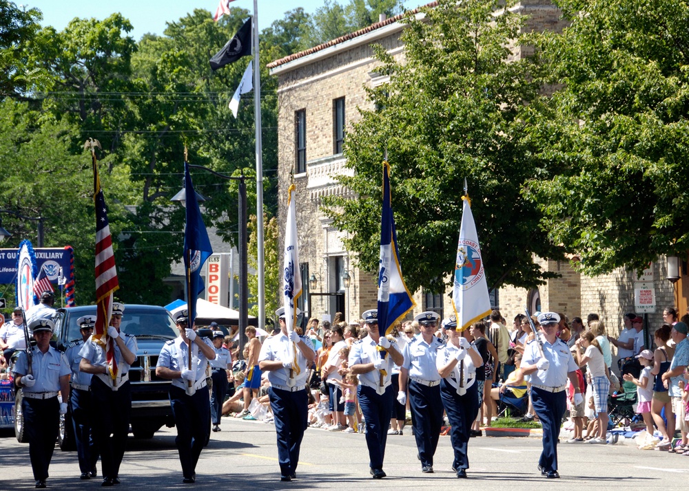 COAST GUARD AUXILIARY MARCHES IN PARADE