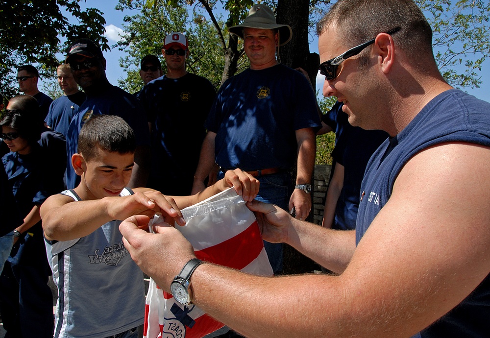 Folding a Coast Guard flag