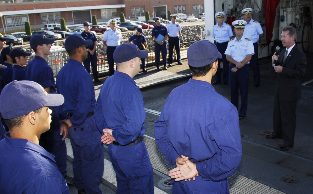 Coast Guard Cutter Sherman Golden Eagle Award ceremony