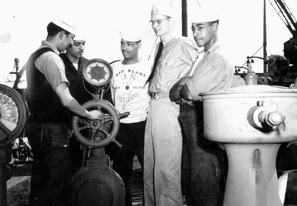 Cmdr. Carlton Skinner aboard the USS Sea Cloud