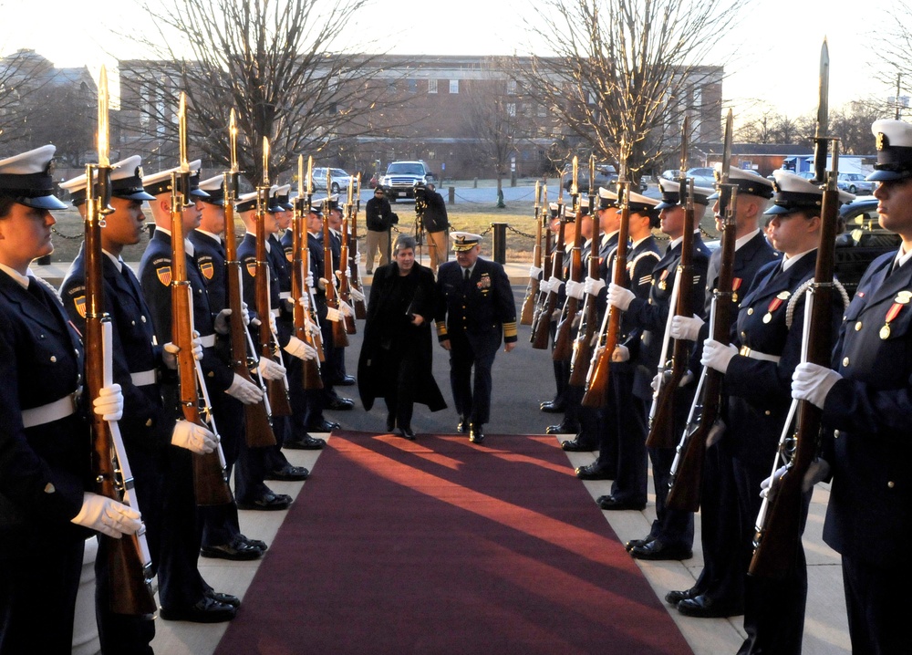 Secretary of Homeland Security Janet Napolitano at Coast Guard Headquarters