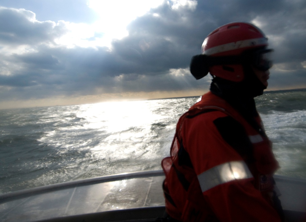 Heavy weather man overboard drill