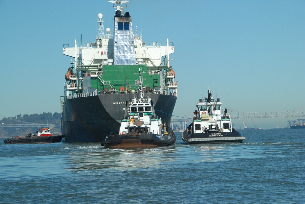 Oil tanker at anchor