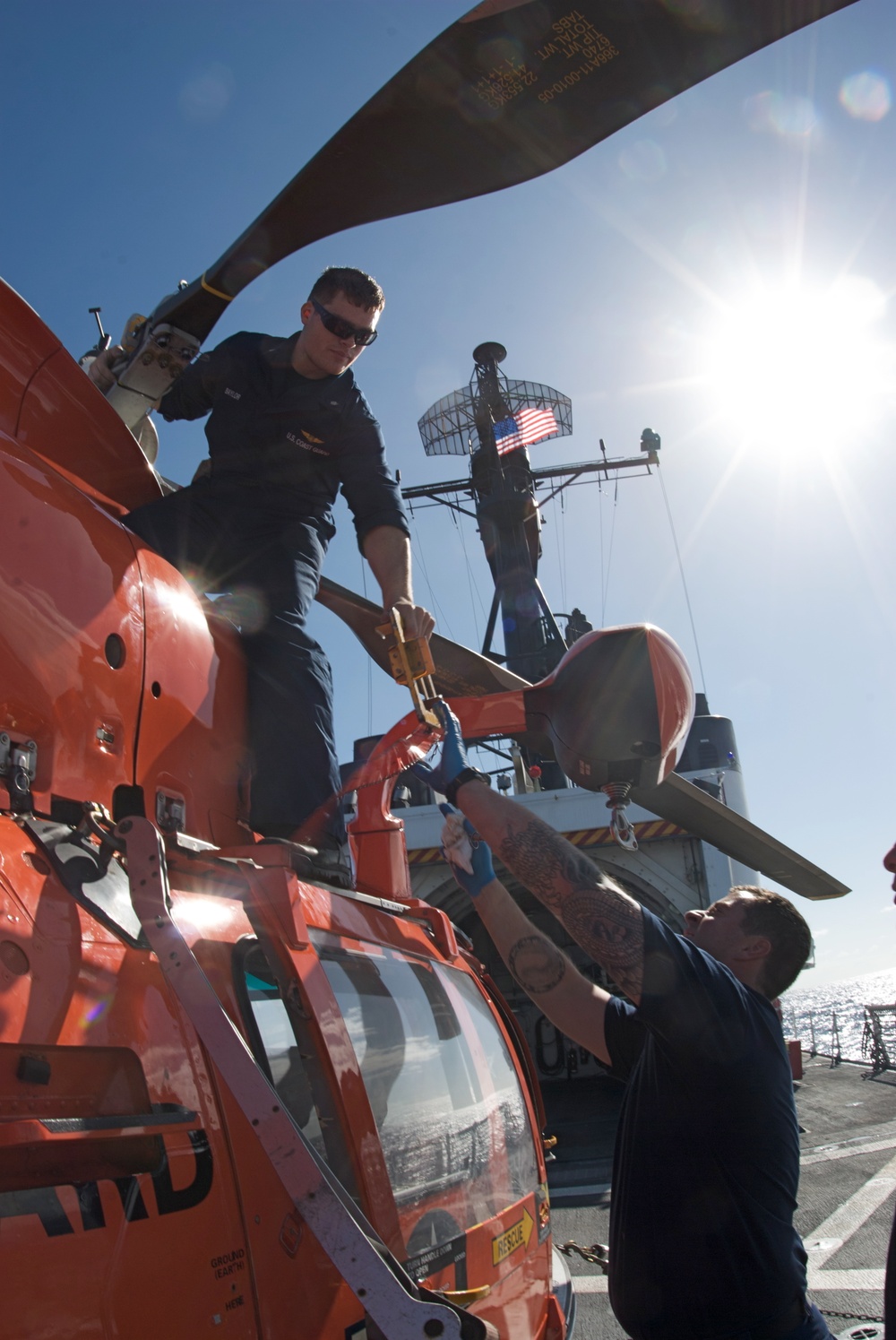 Preparing helicopter for operation