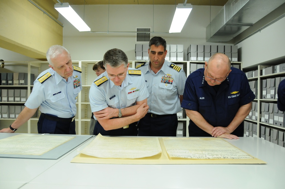 Coast Guard Commandant visits National Archives