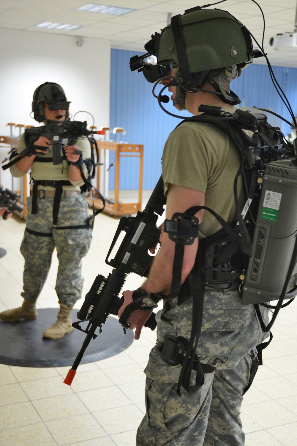 412th Aviation Support Battalion trains at the Dismounted Soldier Training System (DSTS)