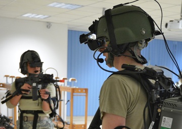 412th Aviation Support Battalion trains at the Dismounted Soldier Training System (DSTS)