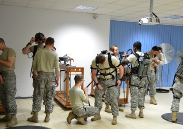412th Aviation Support Battalion trains at the Dismounted Soldier Training System (DSTS)