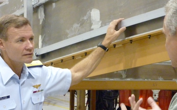 Green Bay, Wisc. - RDML Korn (CG-93), Program Executive Officer, speaks with MMC about RB-M production