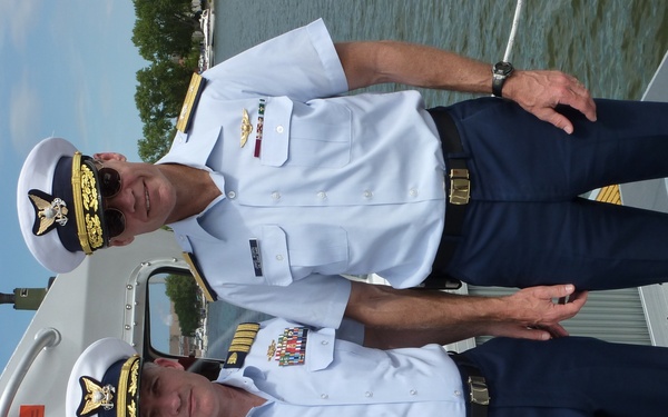 Green Bay, Wisc. - RB-M Project Manager, CAPT Mark Porvaznik, and Program Executive Officer, RDML Korn (CG-93), pause for photo
