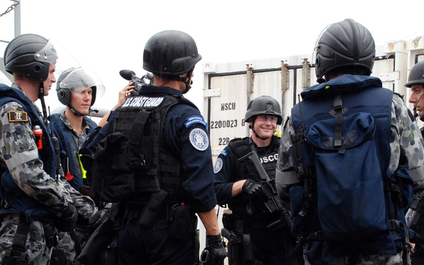 MSST manuevers aboard the USNS Walter S. Diehl