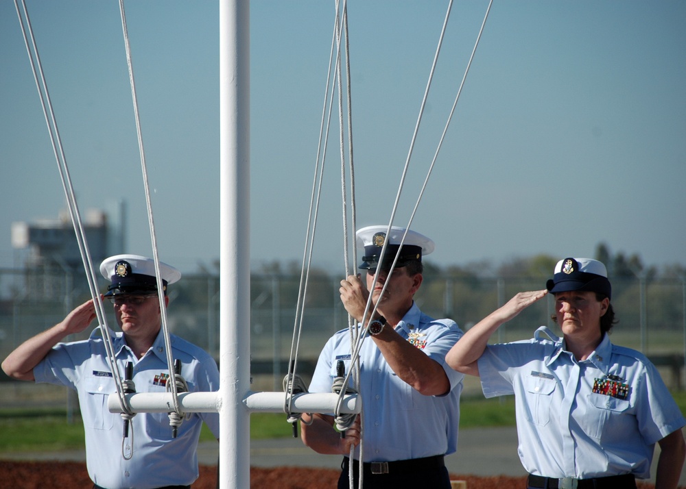 Air Station Sacramento Colors at half mast