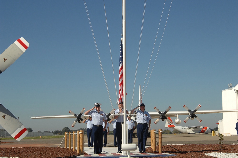 Air Station Sacramento Colors at half mast